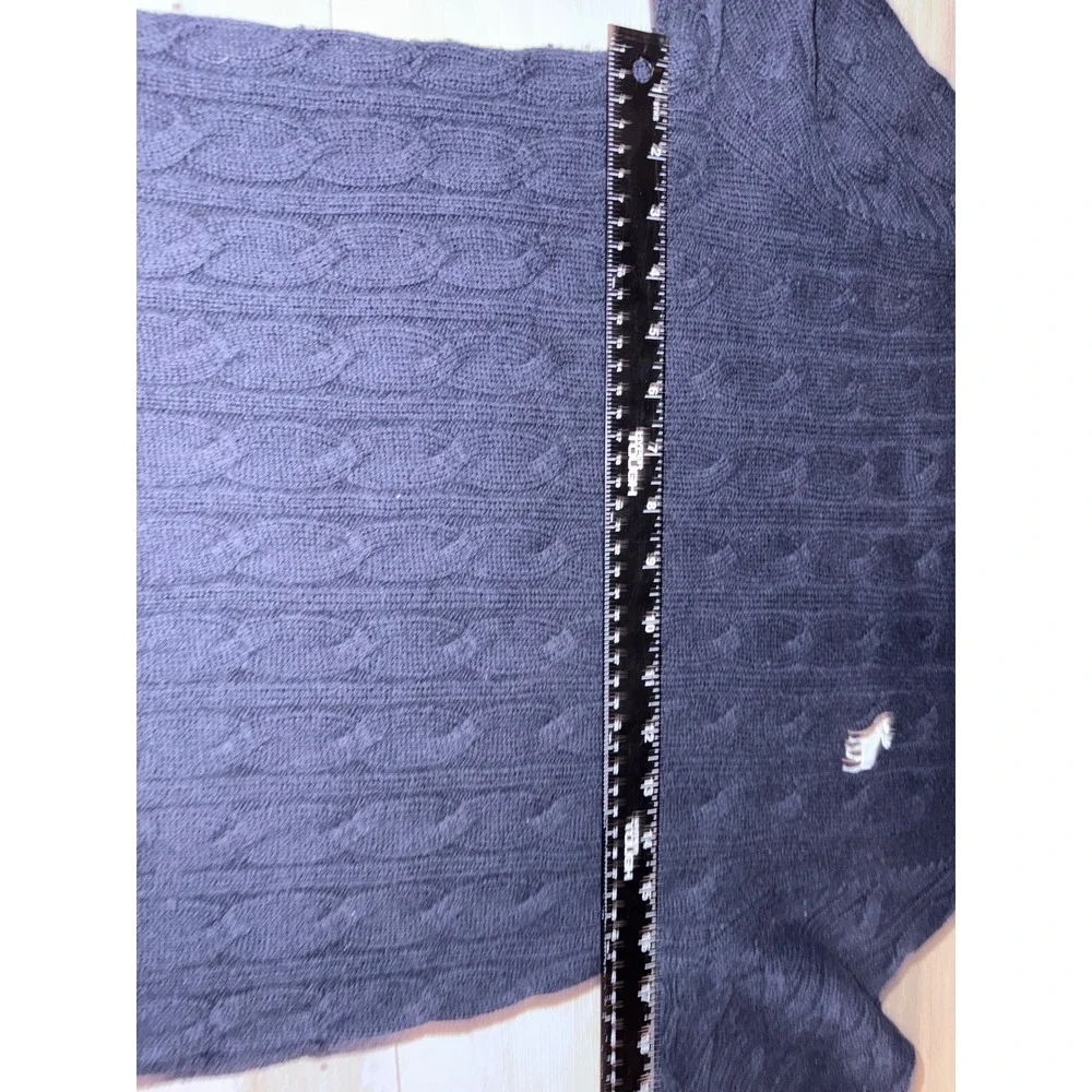 Abercrombie & Fitch Mens Muscle Fit Cable Knit Sweater Navy Blue XL Pullover